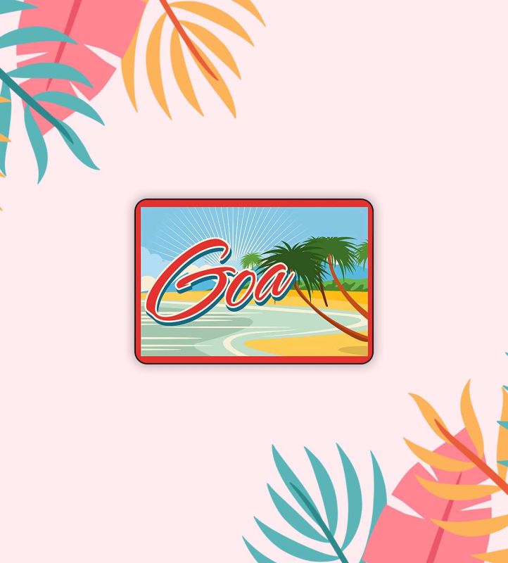 Goa Theme Fridge Magnet Refrigerator Stylish Fridge Magnet Home & Kitchen Decor  Travels Magnet Sticker  Souvenir Fridge Magnets (Goa Beach Fridge Magnet)